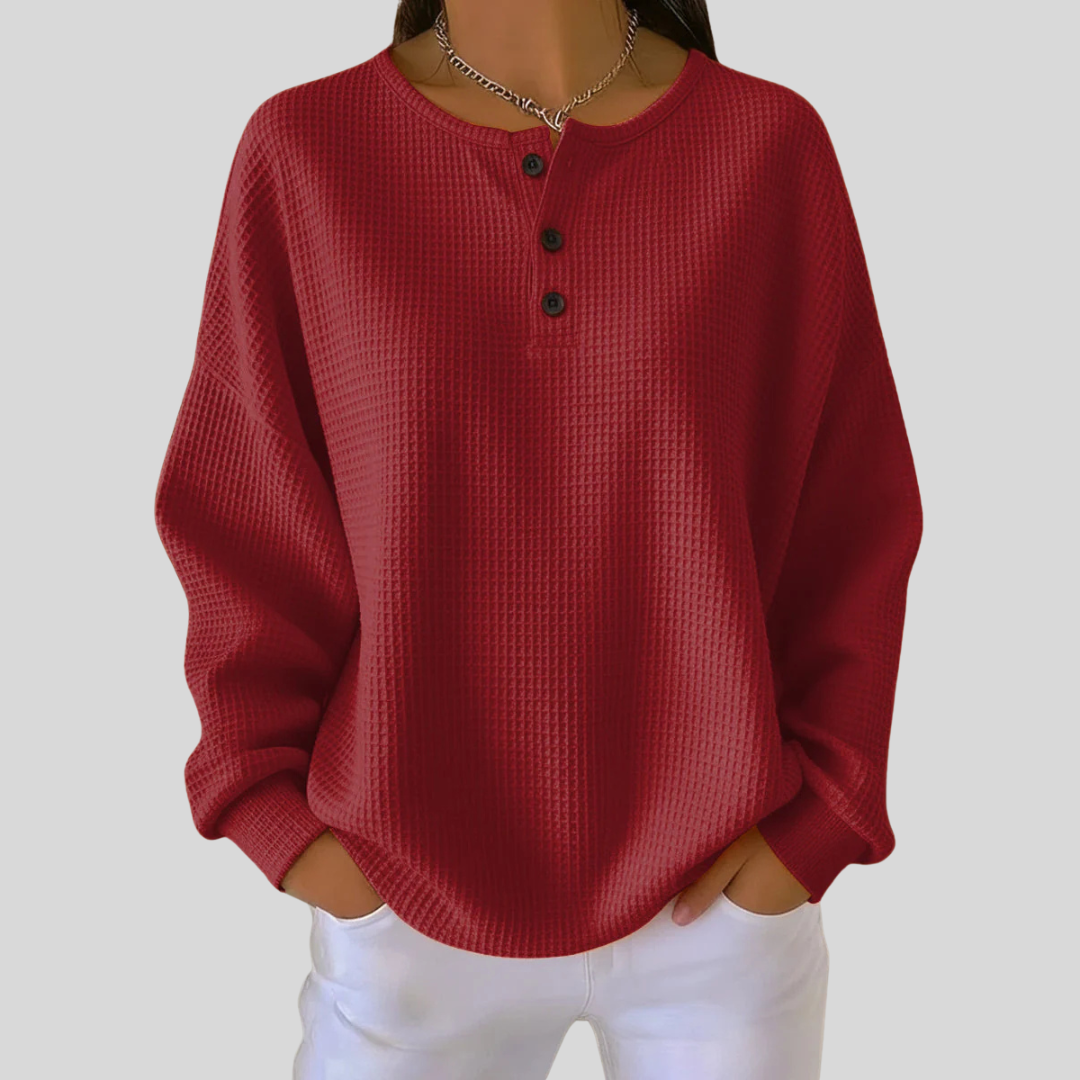 Jenna™ | Sweat-shirt décontracté à col Henley