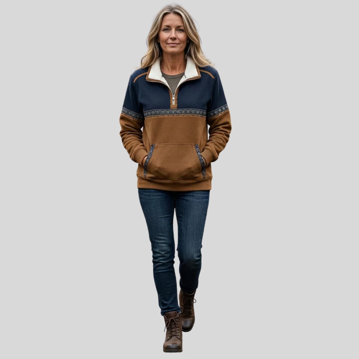 Morgan™ | Pull-over à demi-zip avec col en sherpa