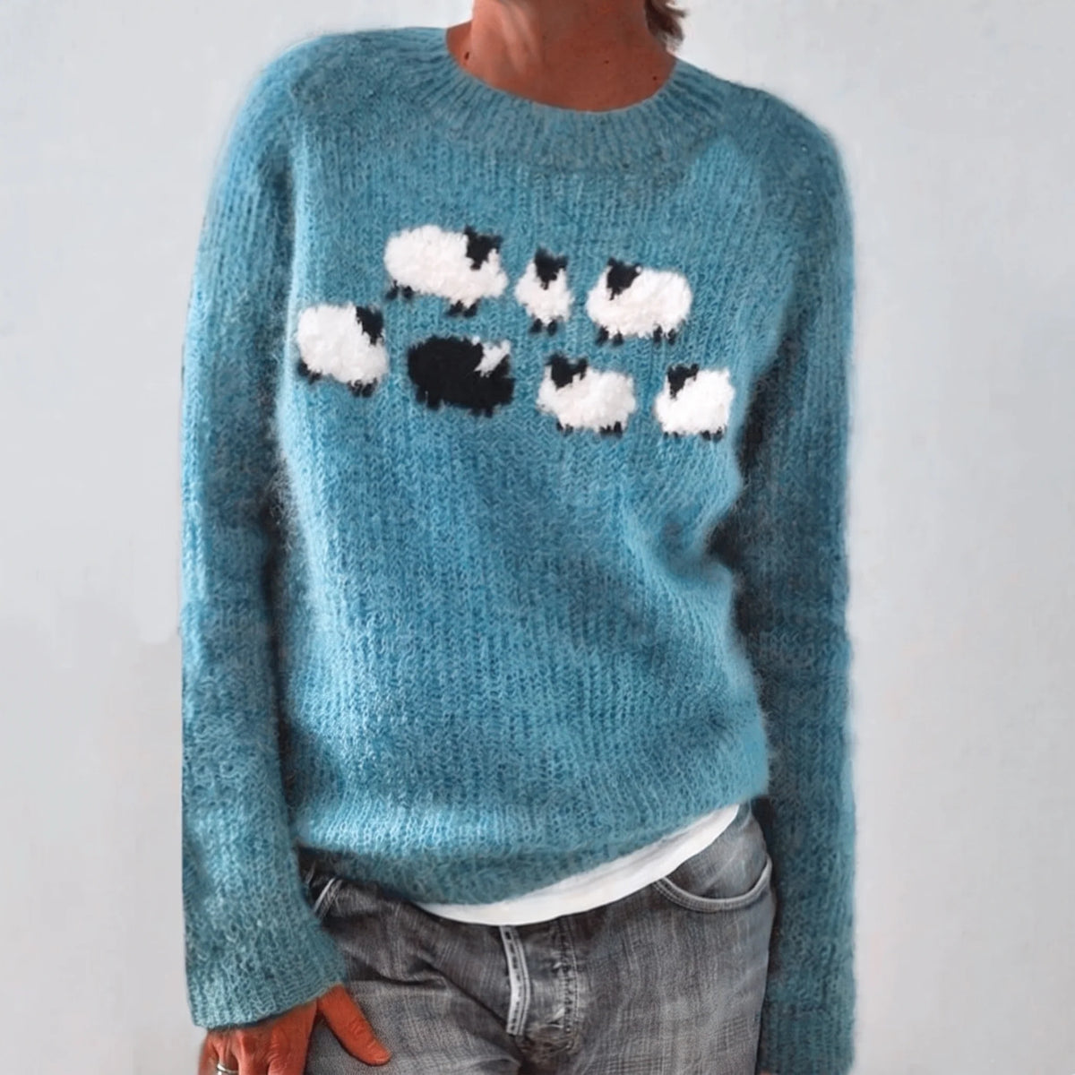 Bianka | Pull confortable et mignon avec motif mouton