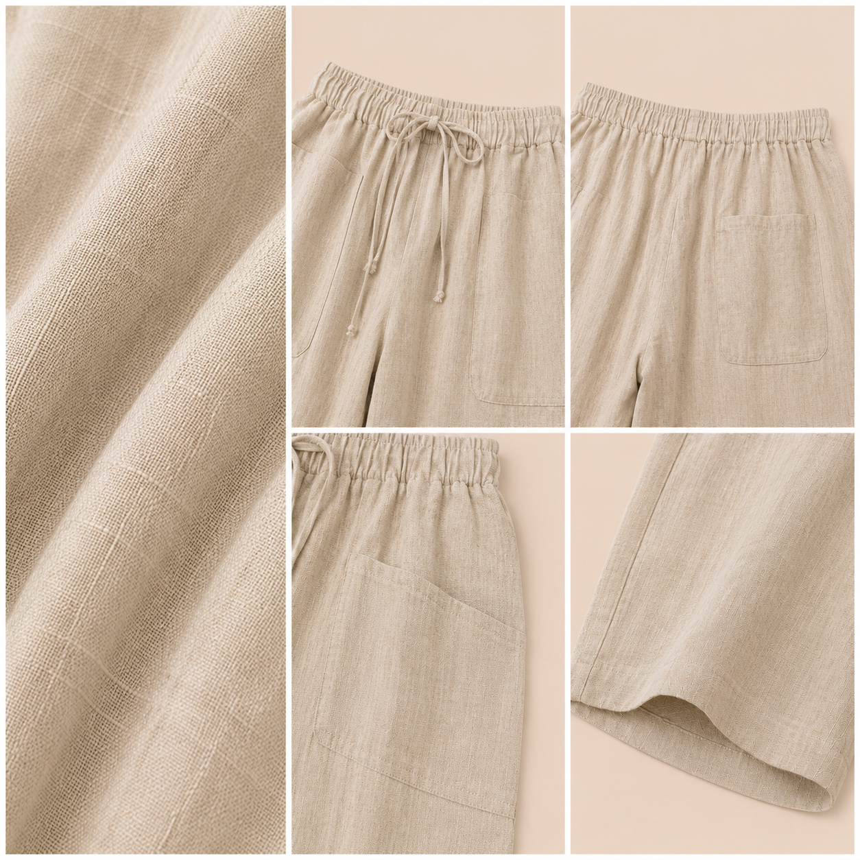 Serena™ | Conjunto de 3 piezas de algodón y lino premium