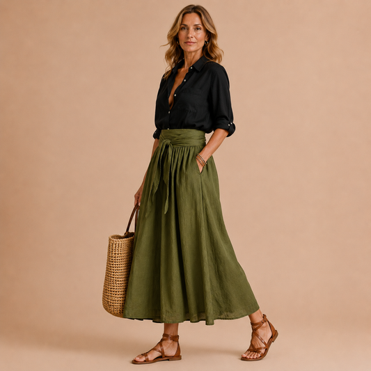 ISABELLA™ | Conjunto de dos piezas: camiseta negra y falda