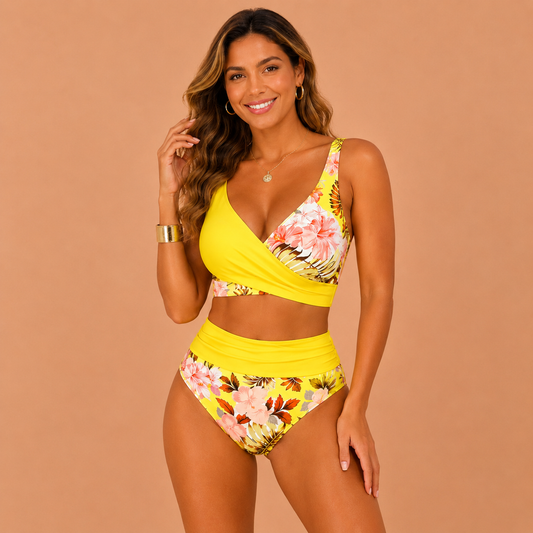 CORAL™ | Bikini con estampado floral en contraste