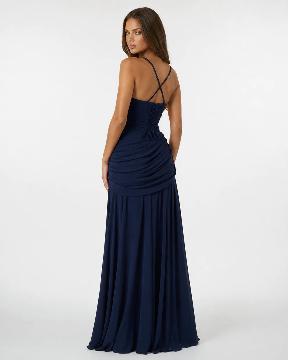 CITRINA™ | Vestido Largo con Escote Cuadrado Fruncido