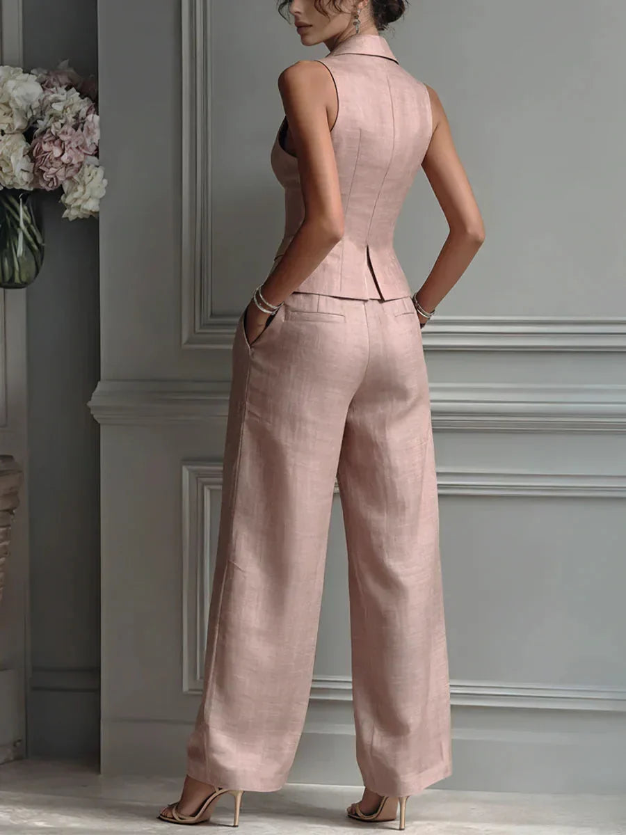 Ensemble deux pièces à boutons en forme d’étoile avec col en V
