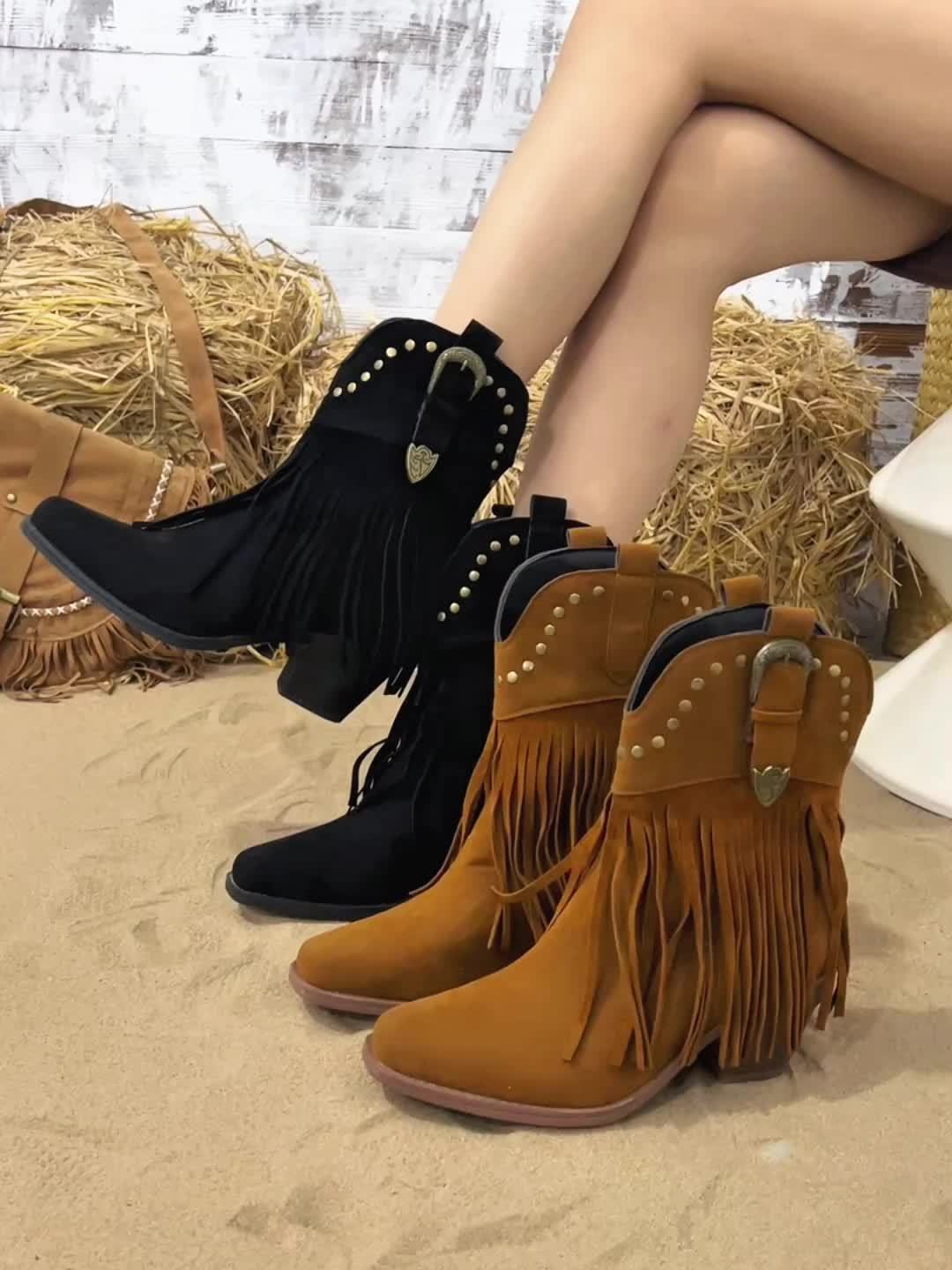 Calla | Bottes de cowboy à franges