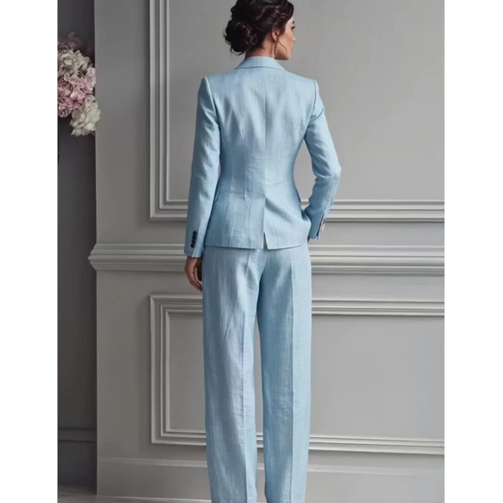 Ensemble tailleur élégant Victoria avec blazer ajusté et pantalon large
