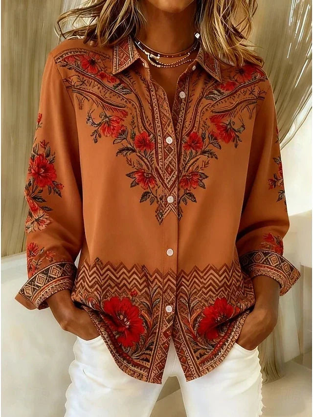 Dawnflora™ | Blouse artistique à manches longues à motif floral