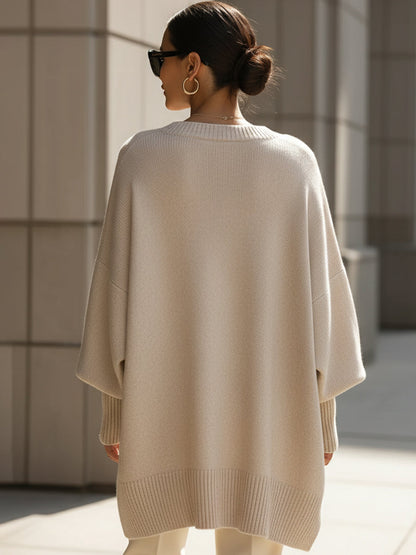 Jennifer | Pull oversize drapé à encolure large
