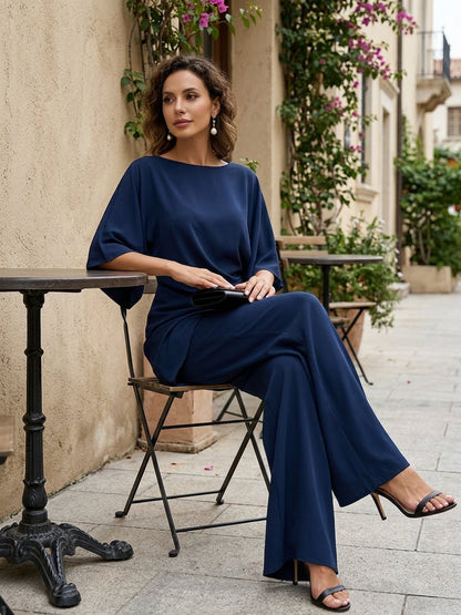Gabrielle | Ensemble blouse drapée et pantalon ample
