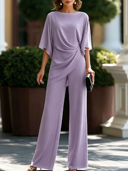 Gabrielle | Ensemble blouse drapée et pantalon ample
