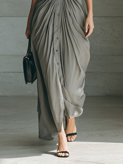 Zéphyrine | Robe longue plissée