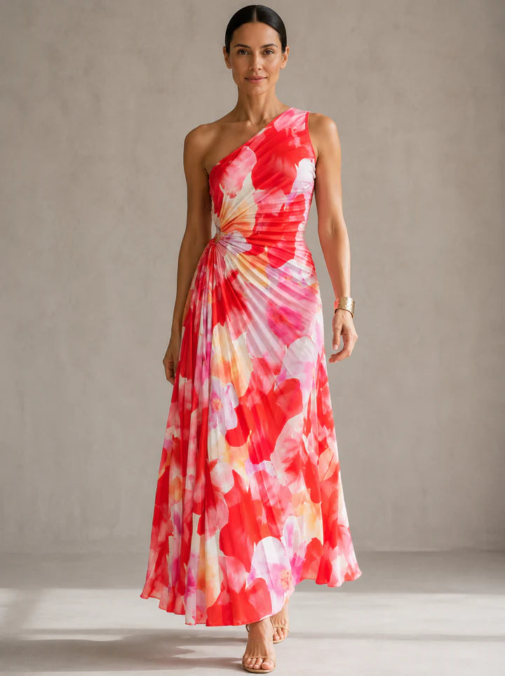 YANIRA™ | Vestido Plisado de Un Solo Hombro