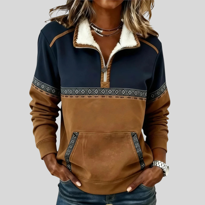 Morgan™ | Pull-over à demi-zip avec col en sherpa