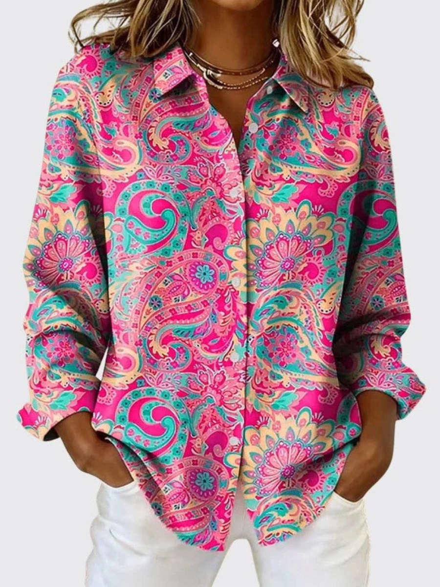 Joanna™ | Blouse boutonnée à imprimé cachemire