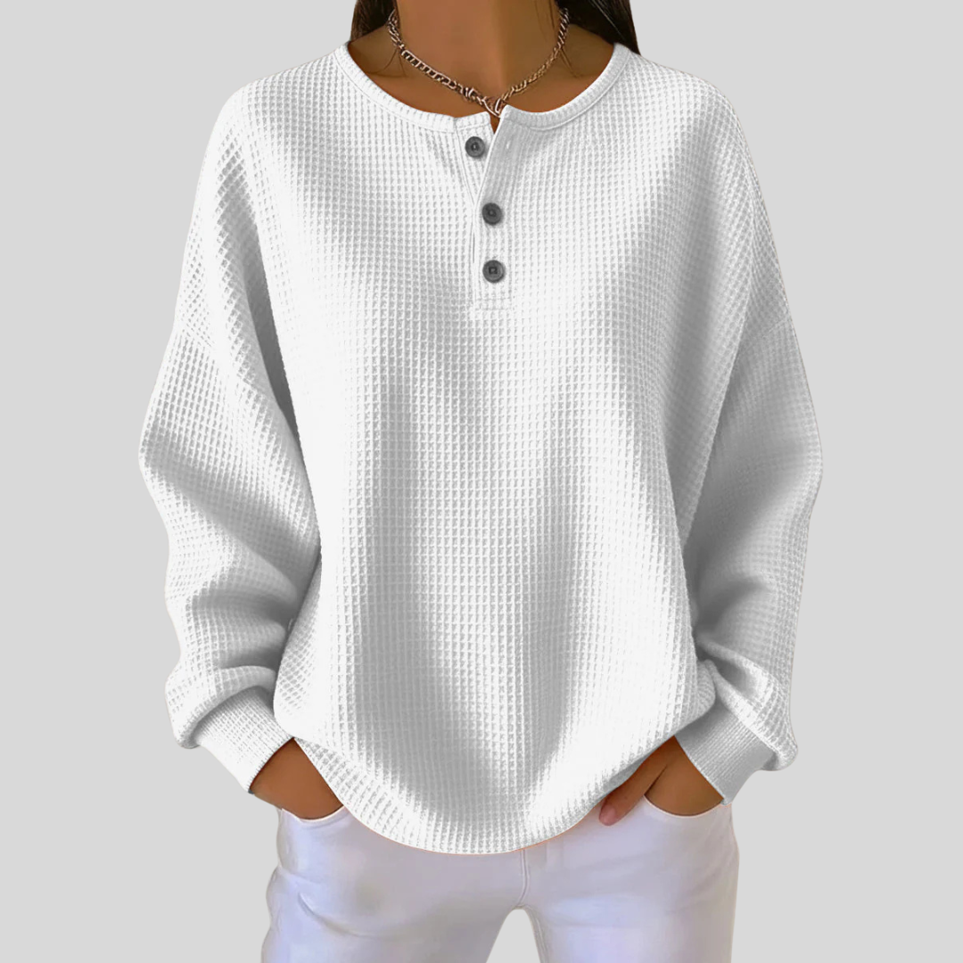 Jenna™ | Sweat-shirt décontracté à col Henley