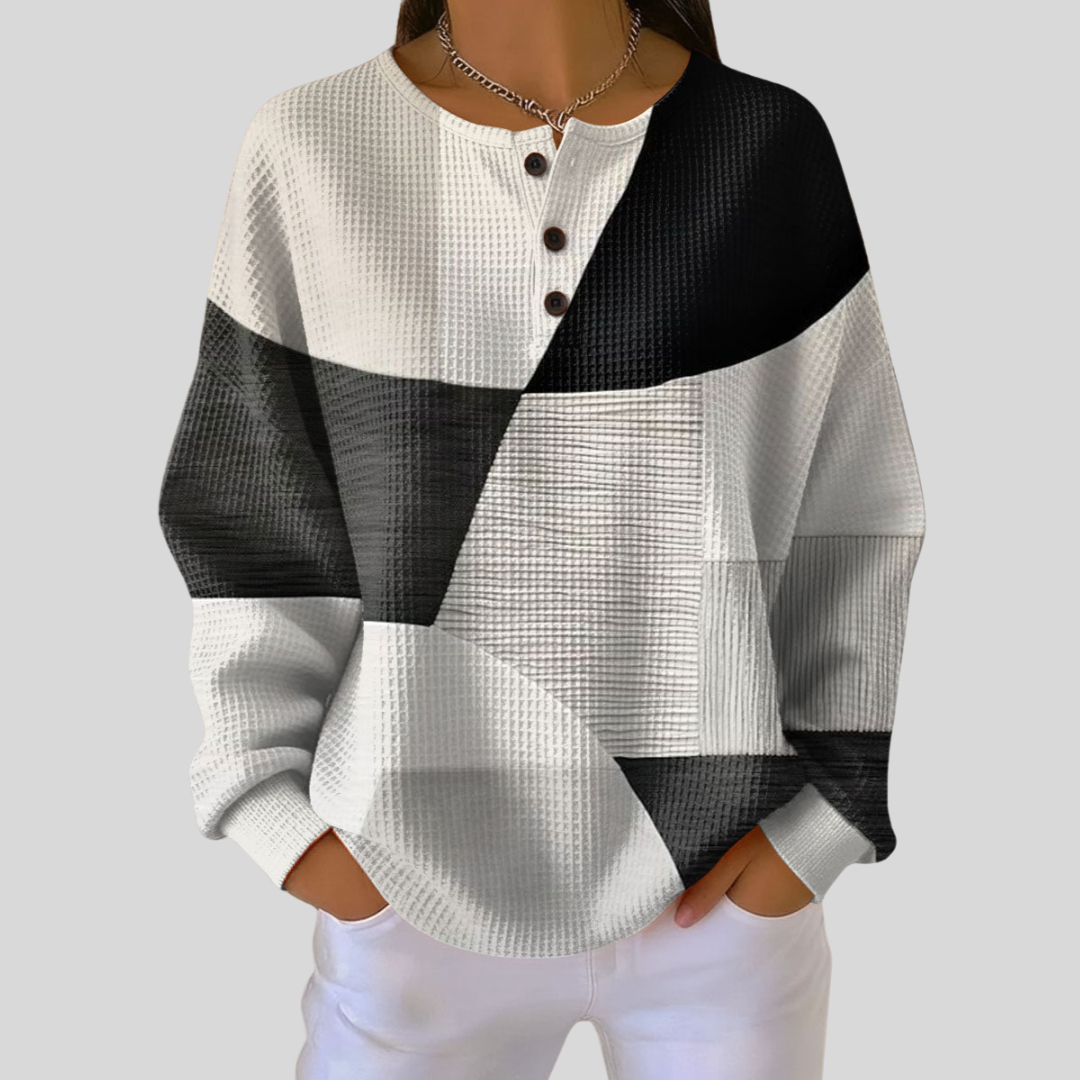 Sierra™ | Sweat-shirt Henley en maille gaufrée