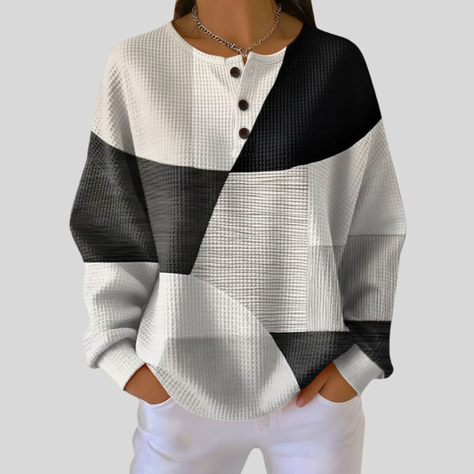 Sierra™ | Sweat-shirt Henley en maille gaufrée