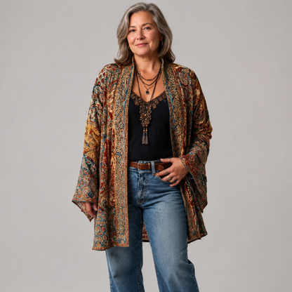 Darcy | Kimono-cárdigan bordado boho