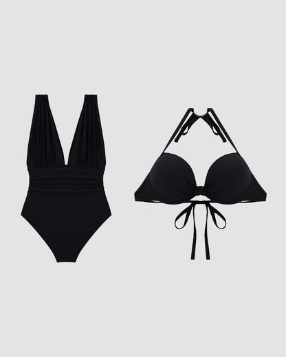 Karina | Traje de baño con efecto de control del abdomen en V