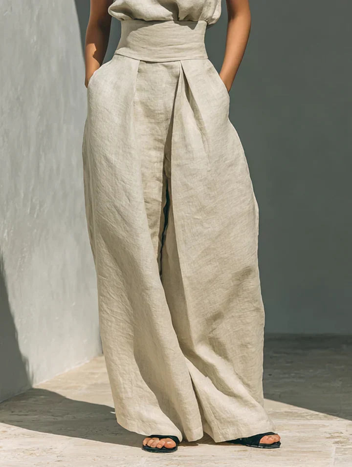 FLOR™ | Conjunto Minimalista de Camiseta Sin Mangas y Pantalones de Pierna Ancha