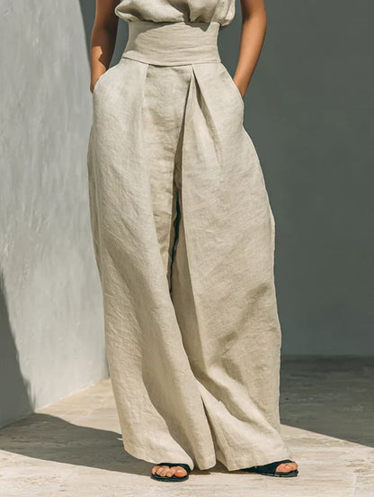 FLOR™ | Conjunto Minimalista de Camiseta Sin Mangas y Pantalones de Pierna Ancha