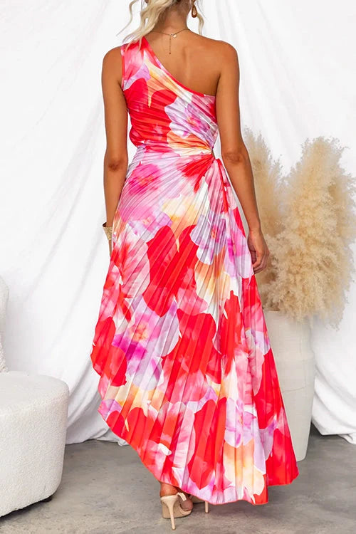 YANIRA™ | Vestido Plisado de Un Solo Hombro