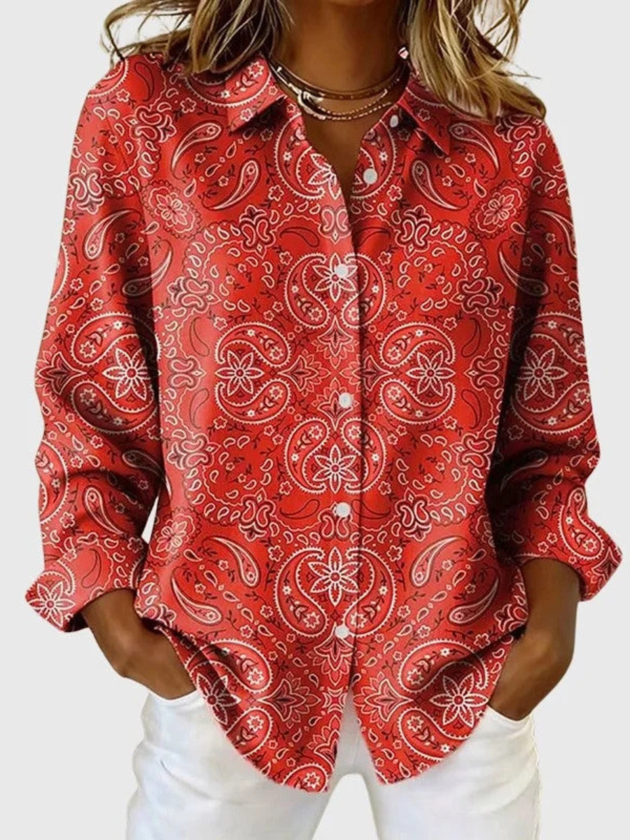 Joanna™ | Blouse boutonnée à imprimé cachemire