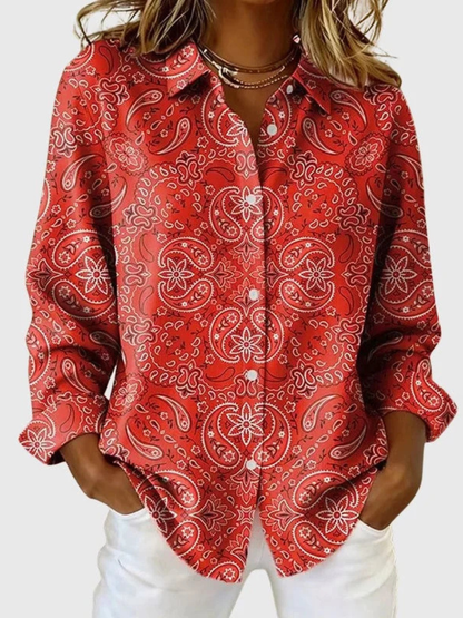 Joanna™ | Blouse boutonnée à imprimé cachemire
