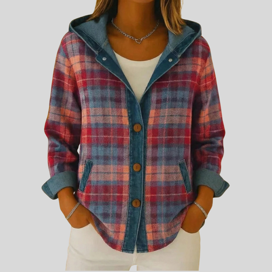 Hailey™ | Veste-chemise à carreaux à capuche