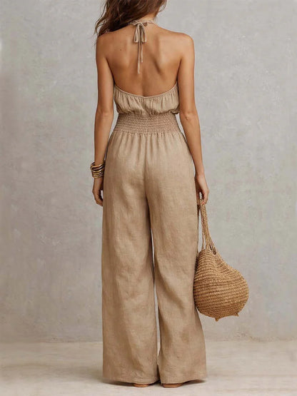 ALEJANDRITA™ | Mono Halter con Cintura Elástica y Pierna Ancha