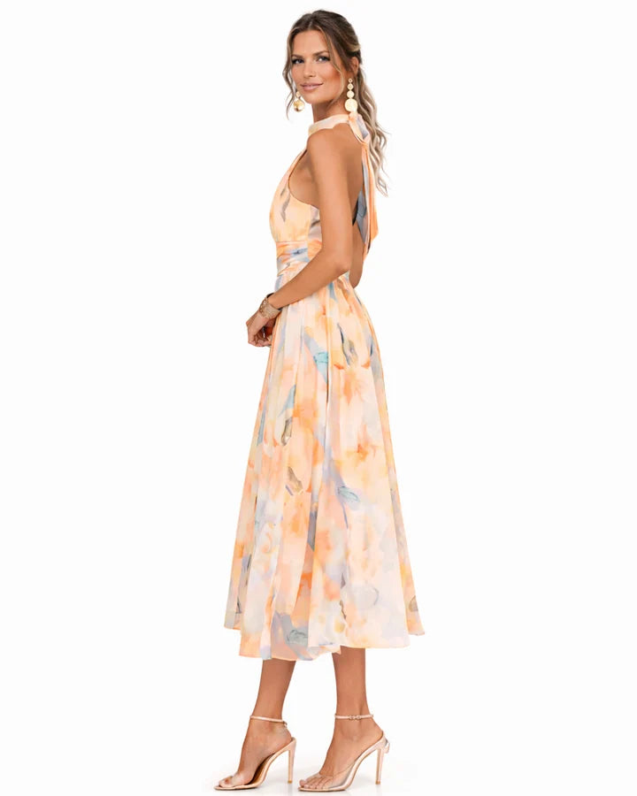 AURORA™ | Vestido Halter con Estampado Acuarela