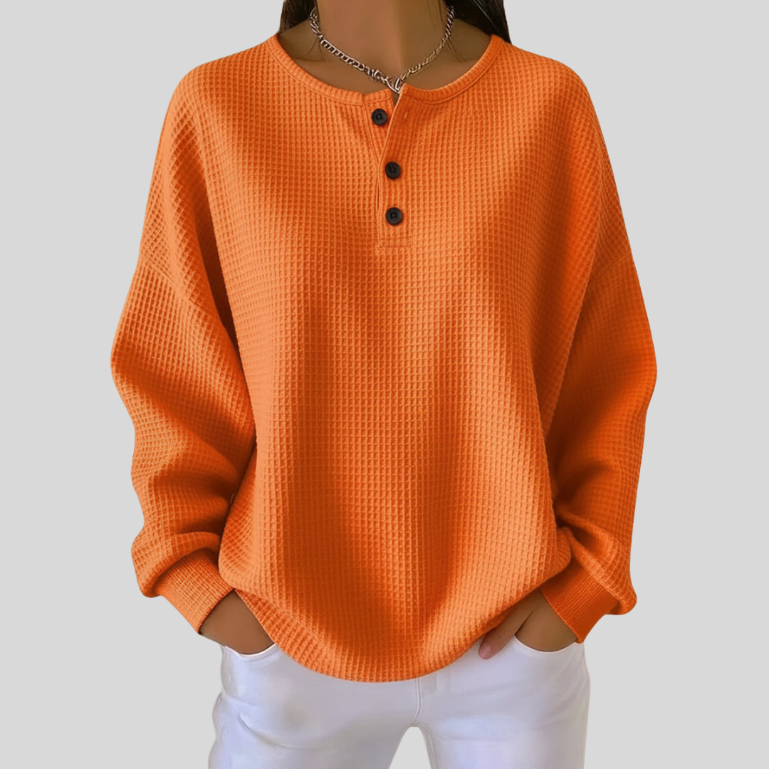 Jenna™ | Sweat-shirt décontracté à col Henley