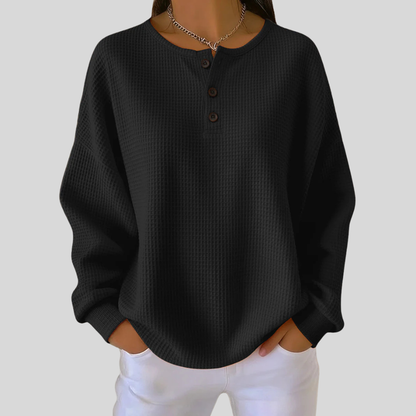 Jenna™ | Sweat-shirt décontracté à col Henley
