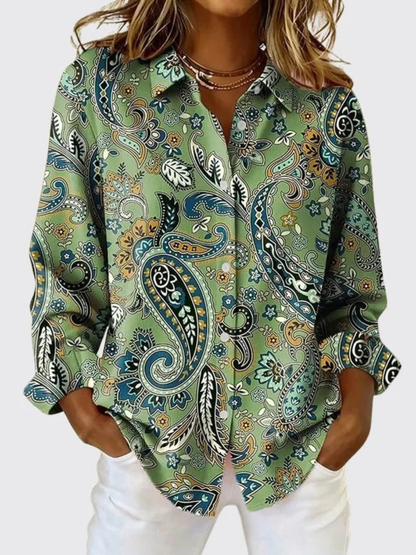 Joanna™ | Blouse boutonnée à imprimé cachemire