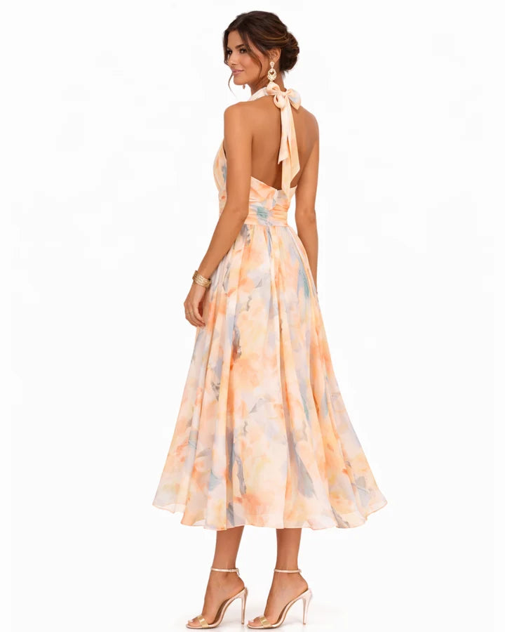 AURORA™ | Vestido Halter con Estampado Acuarela