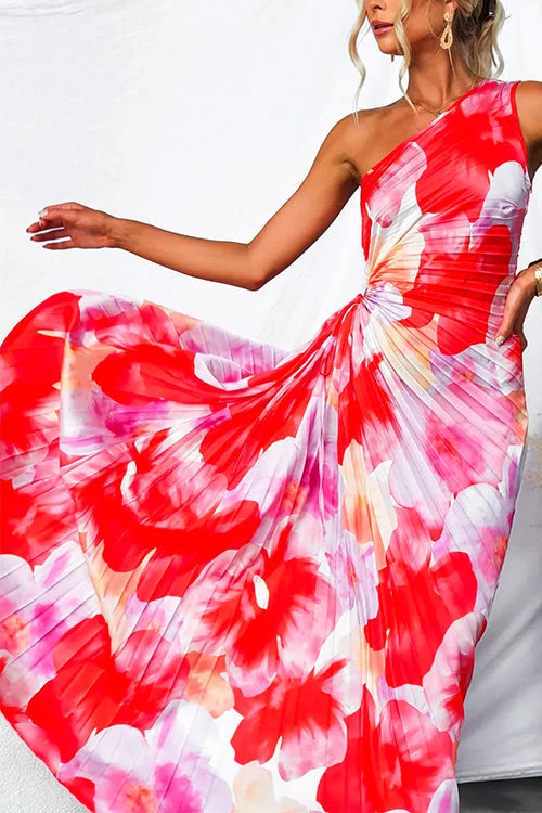 YANIRA™ | Vestido Plisado de Un Solo Hombro