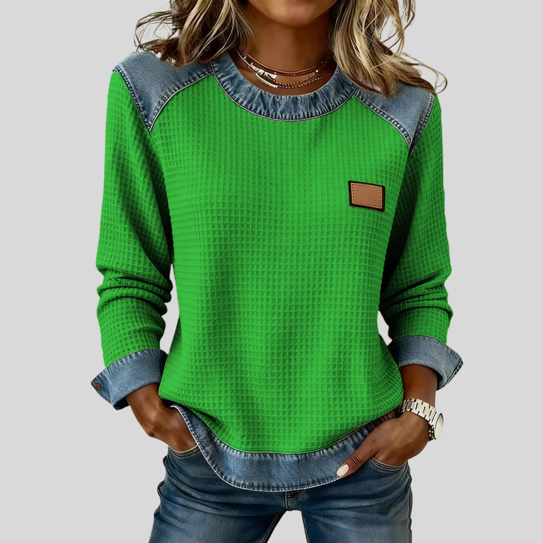 Whitney™ | Sweat-shirt gaufré à motif patchwork