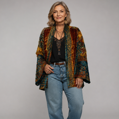 Darcy | Kimono-cárdigan bordado boho