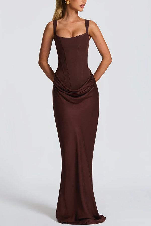 Éléonore | Robe maxi à col carré