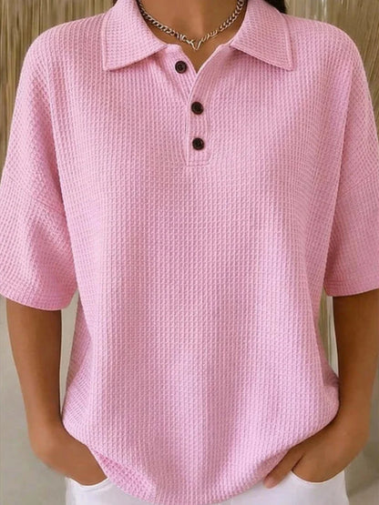 Peggie™ | Blusa polo cómoda con tejido de gofre