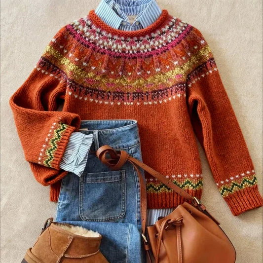 Simona™ | Pull en tricot vintage chic