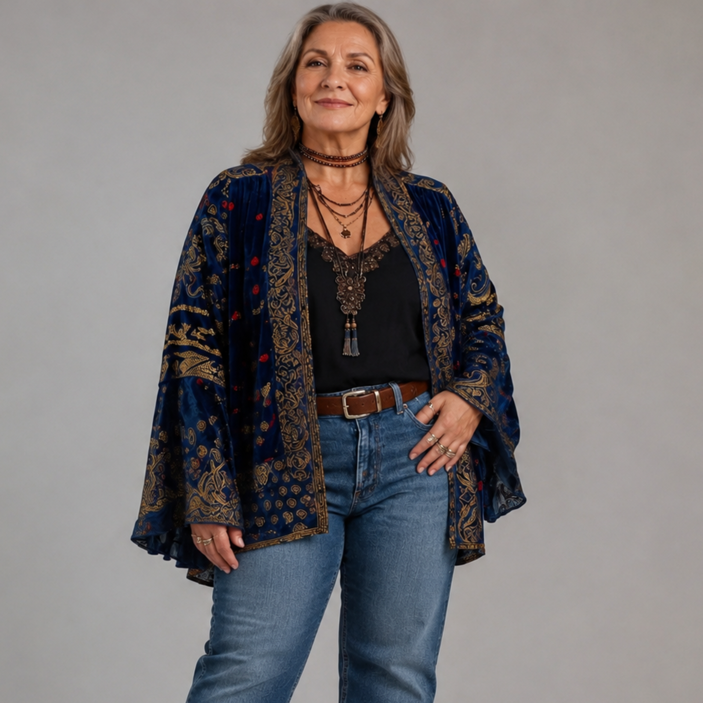 Darcy | Kimono-cárdigan bordado boho