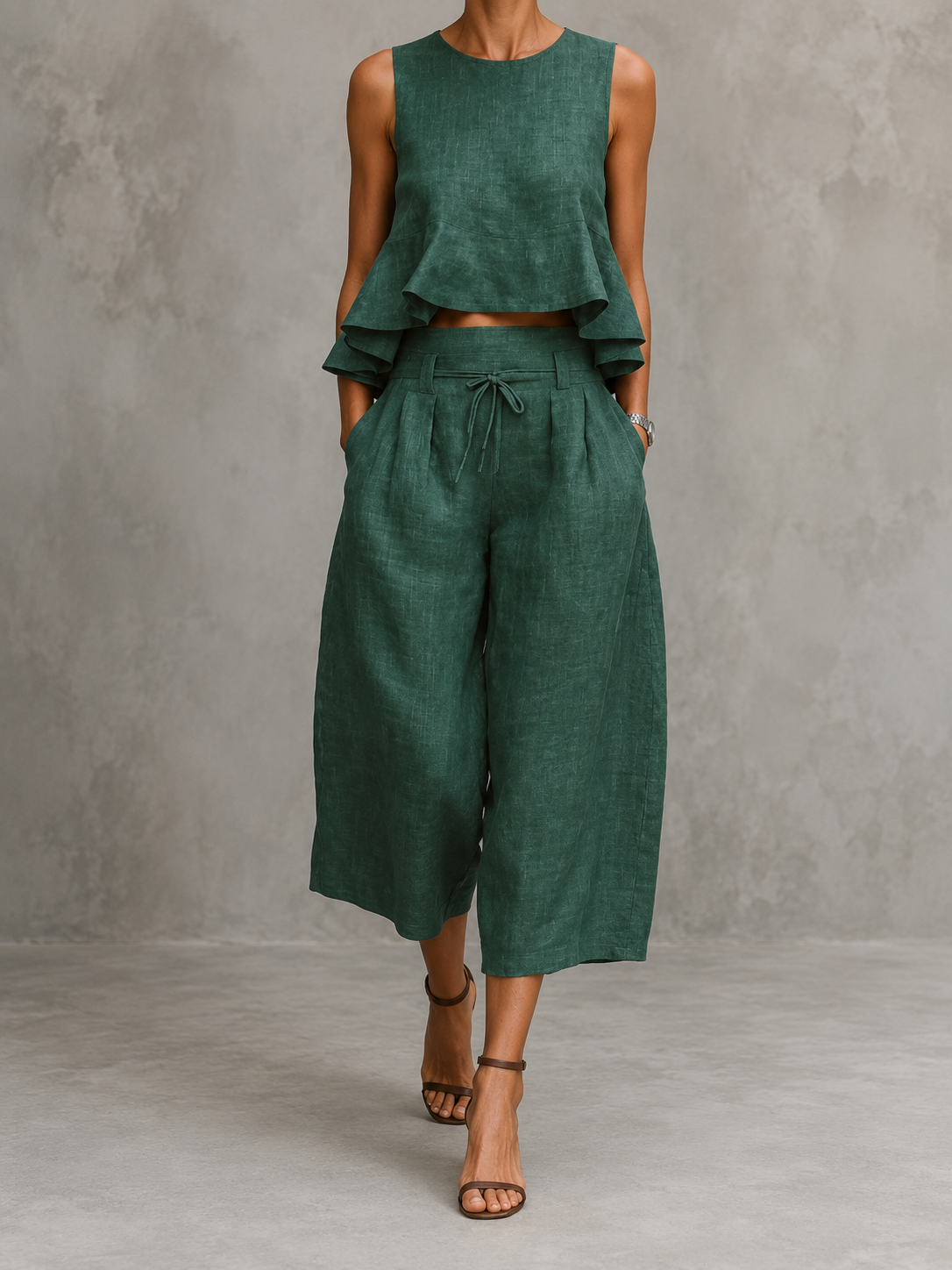 Ensemble deux pièces pour femme Freya avec ourlet à volants