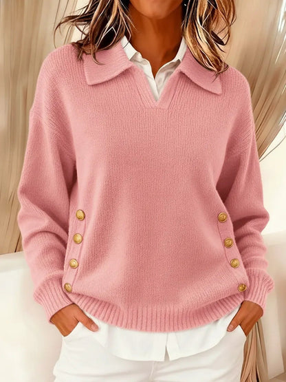Vynette™ | Suéter de escote en V con cuello