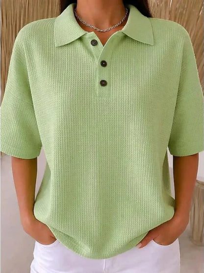 Peggie™ | Blusa polo cómoda con tejido de gofre