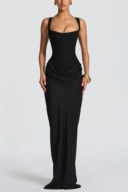Éléonore | Robe maxi à col carré