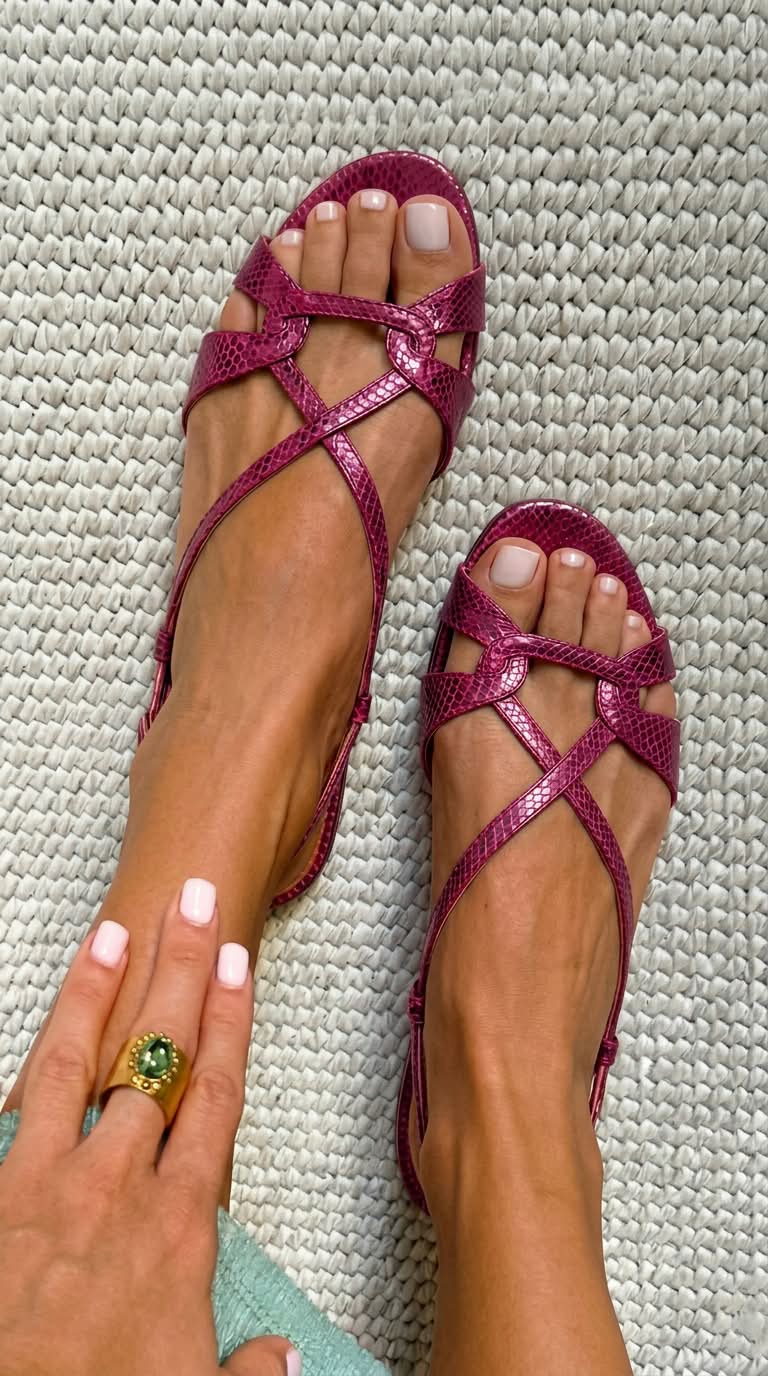 SIRACUSA™ | Sandalias Slingback Efecto Serpiente