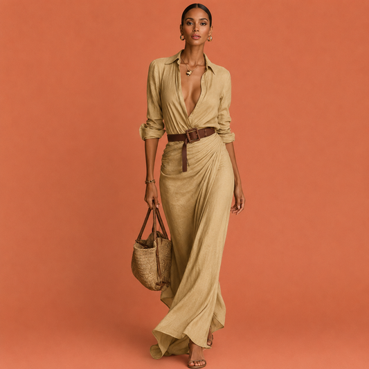 SIENA™ | Vestido Camisero Envolvente