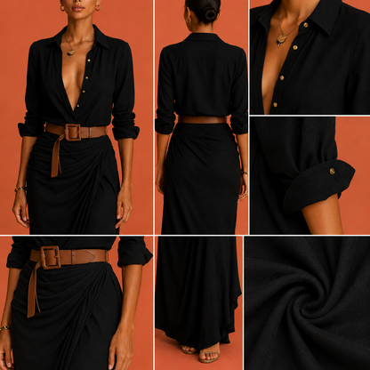 SIENA™ | Vestido Camisero Envolvente
