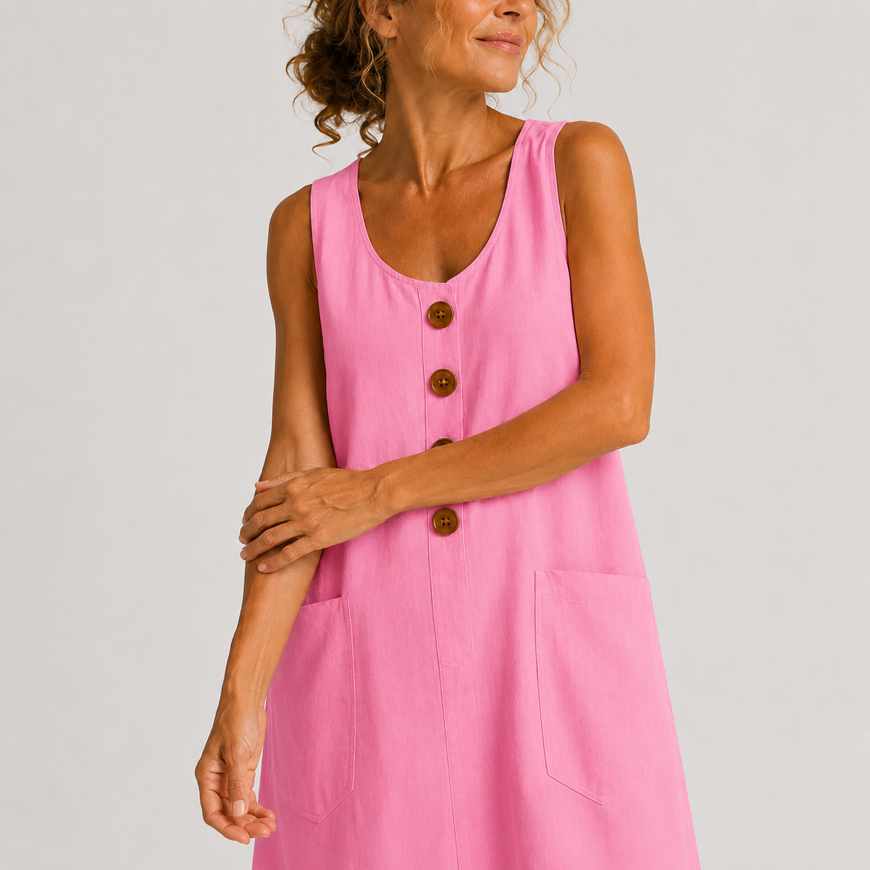 PROVENZA™ | Robe en Lin à Boutons et Poches
